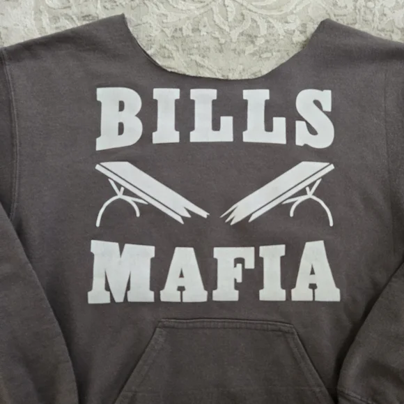 Gray Buffalo Bills Mafia Table Breaking Sweatshirt - Picture 2 of 7